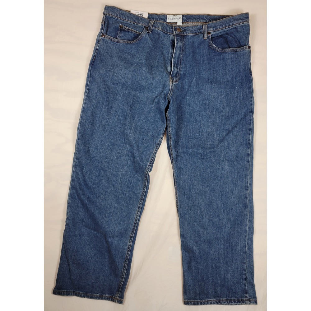Saddlebred Denim Mens 40x29 Relaxed Fit Jeans Medium Stone Wash N9800 NEW